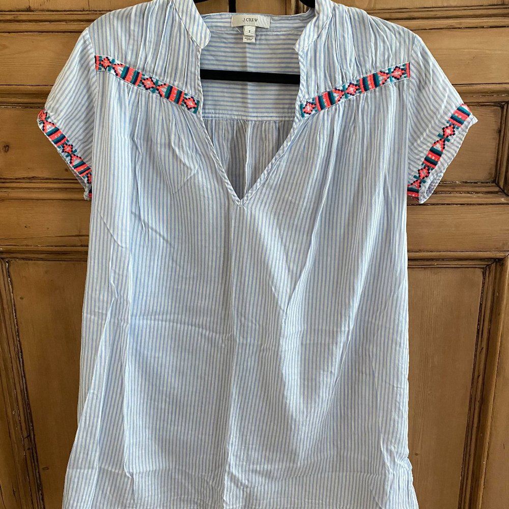J. Crew Seersucker Tunic, Sz Small